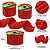 Jogo Com 2 Rolos de Fitas 4mx6cm Vermelho Com Listras Douradas - Imagem 2