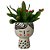 Arranjo Vaso Cachepot Fases Cerâmica C/Plantas - Silicone 20x18x18cm - Imagem 2