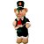 Urso Decorativo Com Cartola e Corneta 42x19x17cm Enfeite de Natal - Imagem 1