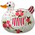 Petisqueira / Saladeira Pato Matelassê Cerâmica Pintada á mão 30x31x3cm -Saldão - Imagem 1