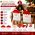 Jogo Com 2 Capas Natalinas Para Encosto de Cadeira Modelo Papai Noel - Imagem 3