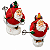 Jogo Com 2 Bonecos Papai Noel no Esqui 15cm em Resina Decoração Natalina - Imagem 1