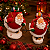 Jogo Com 2 Bonecos Papai Noel no Esqui 15cm em Resina Decoração Natalina - Imagem 4