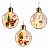 Jogo com 3 Bolas de Natal Acrilíco Abertas com Led e Cenário Natalino - Imagem 1