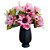 Cachepot Face com Arranjo em Flores e Folhagens Artificiais 40x13,5cm - Imagem 1