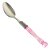 Jogo 6 Colheres de Mesa Aço Inox Cabo Acrílico Rosa 20cm. - Imagem 3