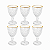 Jogo Com 6 Taças Para Licor 60ml Bico de Abacaxi Com Fio Ouro Lyor - Imagem 1