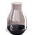 Vaso de Vidro Grosso com Base Preta Fumê 26x18x9cm SALDÃO. - Imagem 1