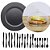 Kit Bolo / Queijo / Sobremesas 20 Peças Aço Inox / Acrílico - Imagem 2