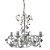 Lustre Pendente Candelabro de Ferro com Gotas de Cristais 4 Braços. - Imagem 1