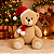 Boneco Urso de Pelúcia Sentado 20cm Com Gorro e Cachecol Decoração Natalina - Imagem 6
