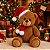 Boneco Urso de Pelúcia Sentado 20cm Com Gorro e Cachecol Decoração Natalina - Imagem 12