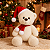 Boneco Urso de Pelúcia Sentado 20cm Com Gorro e Cachecol Decoração Natalina - Imagem 9