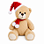 Boneco Urso de Pelúcia Sentado 20cm Com Gorro e Cachecol Decoração Natalina - Imagem 4