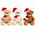 Boneco Urso de Pelúcia Sentado 20cm Com Gorro e Cachecol Decoração Natalina - Imagem 1