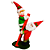 Papai Noel e Duende Subindo na Escada Decoração Natalina 60x23x17cm - Imagem 1