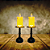 Kit 2 Castiçais Vintage Velas Led Luz Branco Quente 17,5x6,2cm - Imagem 3