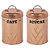 Kit 2 Latas Porta Mantimentos de Metal Cobre Açúcar e Café 11,5x15,5cm Cada - Imagem 1