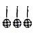 Jogo com 3 Bolas de Natal Losangos Preto e Branco 8cm Cada - Imagem 1