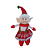Boneco Decorativo Elfo Natalino Menina 35cm Em Pé Vermelho e Branco. - Imagem 1