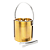 Balde de Gelo Aço Inox Dourado + Pinça Old Fashioned Wolff - Imagem 1