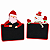 Jogo Com 2 Quadros Negros Natalinos 19cm Papai Noel e Boneco de Neve - Imagem 1