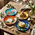 Jogo de 4 Pratos Para Sobremesa ou Decoração Porcelana Floral - Imagem 3