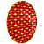 Bandeja Plástica Oval Vermelha Natalina Pinhas com Borda Dourada 49x40,5x4,5cm - Imagem 2