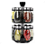 Kit Porta Condimentos 12 Frascos com Suporte Giratório Aço Inox Vidro Casíta - Imagem 1