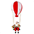 Enfeite Natalino Balão com Papai Noel Musical com Led 115x43cm - Imagem 1