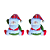 Jogo com 2 Peças Papai Noel Enfeites de Pendurar 16x19cm Cada. - Imagem 1