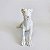 Escultura Cão Galgo Inglês Resina com Laca Branca Cristais Na Coleira Saldão - Imagem 3