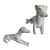 Escultura Cão Galgo Inglês Resina com Laca Branca Cristais Na Coleira SALDÃO - Imagem 3
