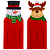 Jogo com 6 Porta Talheres de Natal Boneco de Neve e Rena Feltro 23x10cm - Imagem 2