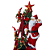 Papai Noel Com Luz, Som e Movimentos Árvore de Natal Com Duendes na Escada 90cm. - Imagem 4