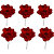 Kit 6 Hastes Flor Bico de Papagaio 35cm Vermelho Avelidado com Glitter - Imagem 1