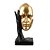 Escultura Face *NÃO OUÇO* 30cm Dourada e Preta Wolff - Imagem 3