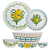 Aparelho de Jantar 20 Peças Estampa Limões Siciliano Flores e Folhas Fibra de Bambu (Material Sintético) - Imagem 1