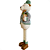 Boneco Urso Retrátil 71cm Azul e Bege Decoração Natalina - Imagem 2