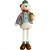 Boneco Urso Retrátil 71cm Azul e Bege Decoração Natalina - Imagem 1