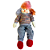 Boneco de Neve Sentado 60cm Roupa de Tricô Cinza Cabelo Colorido - Imagem 1