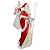 Boneco Papai Noel com Cajado e Saco de Presentes 44,5cm Decoração Natalina de Metal Resina e Madrepérola - Imagem 2