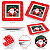 Jogo Com 6 Pratos Quadrados Natalinos 21cm Estampa Papai Noel Melamina - Imagem 2