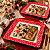 Jogo Com 6 Pratos Quadrados Natalinos 21cm Estampa Papai Noel Melamina - Imagem 3