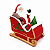 Enfeite Natalino de Cerâmica Papai Noel no Trenó com Árvore deNatal Guirlanda 14x8,2cm - Imagem 1