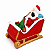 Enfeite Natalino de Cerâmica Papai Noel no Trenó com Árvore deNatal Guirlanda 14x8,2cm - Imagem 3