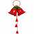 Sino Duplo de Pendurar Vermelho 79x35x5x18cm Metal Enfeite Natalino - Imagem 1