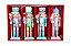Jogo com 4 Soldados Quebra Nozes Enfeites Natalinos de Madeira 13cm Candy - Imagem 2