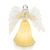 Luminária Anjo com Luz Led e Fibra Óptica Branco Quente Acrílico 13cm - Imagem 3