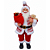 Boneco Papai Noel em Pé com Urso e Saco de Presentes 30cm Enfeite Natalino - Imagem 1